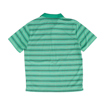 Green Striped Short Sleeve Polo