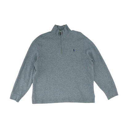 Gray Solid 1/4 Zip Sweater