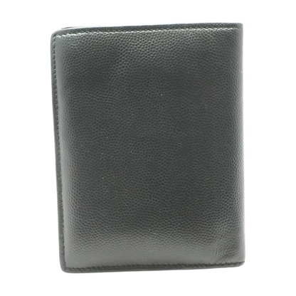 Black Credit Card Wallet in Drain De Poudre Leather