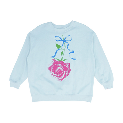 Blue Solid Sweatshirt Pullover