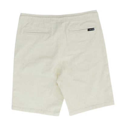 Cream Solid Chino Shorts