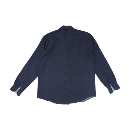 Navy Solid Long Sleeve Button Down