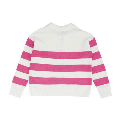 Ivory Striped Pullover Sweater