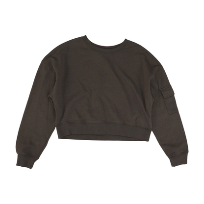 Gray Solid Sweatshirt Pullover