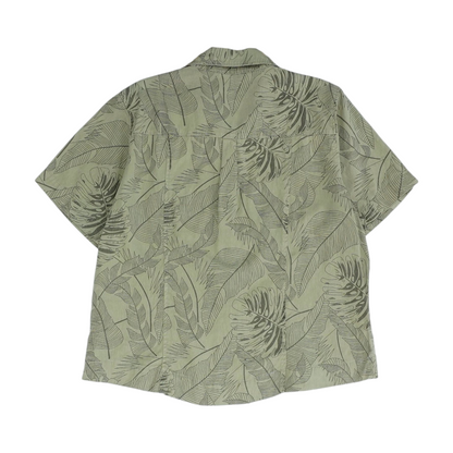Green Tropical Button Down
