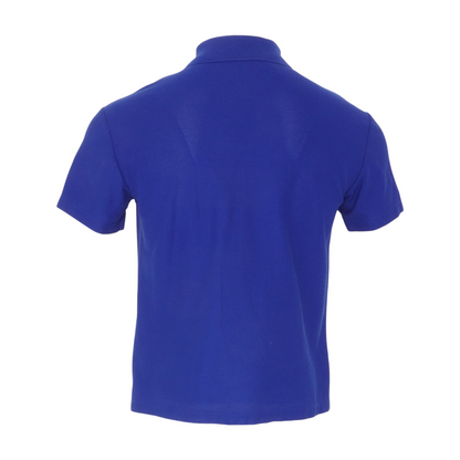 Blue Solid Short Sleeve Polo