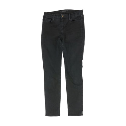 Black Solid Skinny Leg Jeans