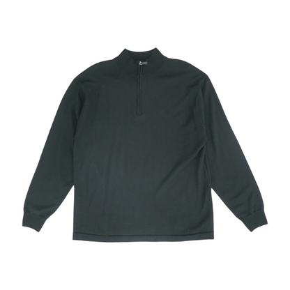 Black Solid 1/4 Zip Sweater