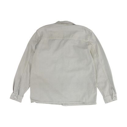 Gray Solid Long Sleeve Button Down