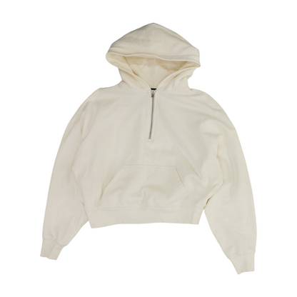 Ivory Solid 1/4 Zip Pullover