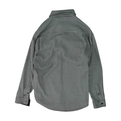 Black Houndstooth Flannel Button Down