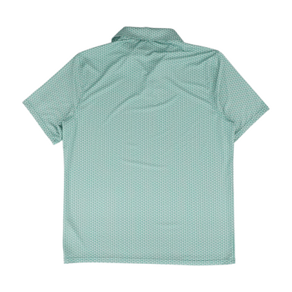 Green Print Short Sleeve Polo