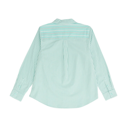 Green Striped Button Down
