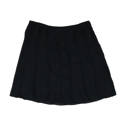 Black Solid Midi Skirt