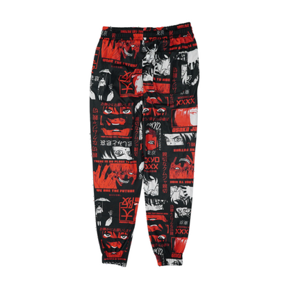 Black Print Tapered Pants