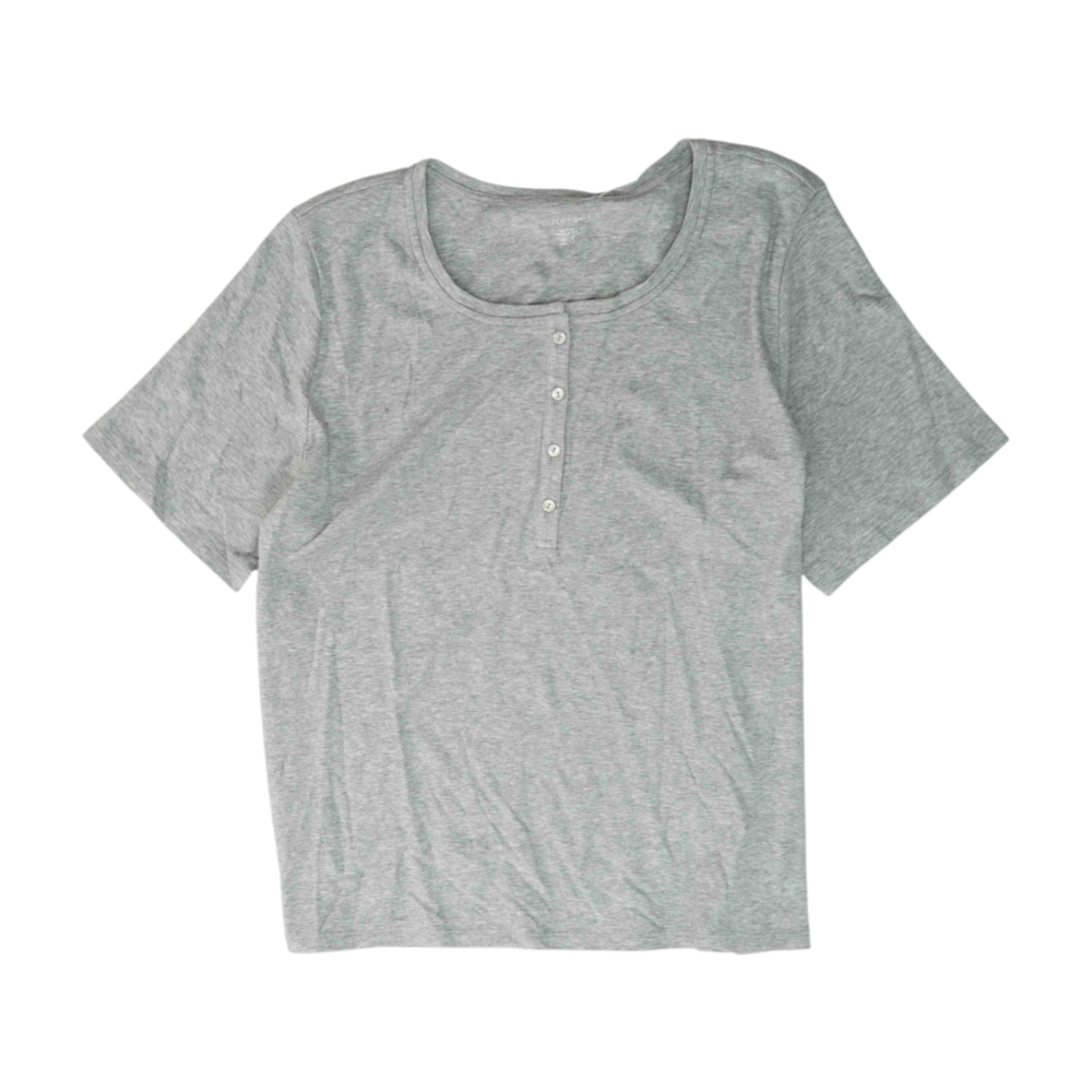 Gray Solid Pajama Top