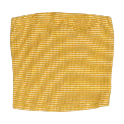 Mustard Striped Cropped Blouse