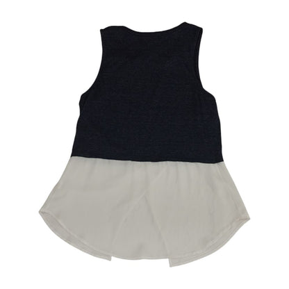 Navy Color Block Sleeveless Blouse