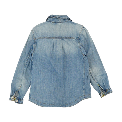 Blue Solid Denim Jacket