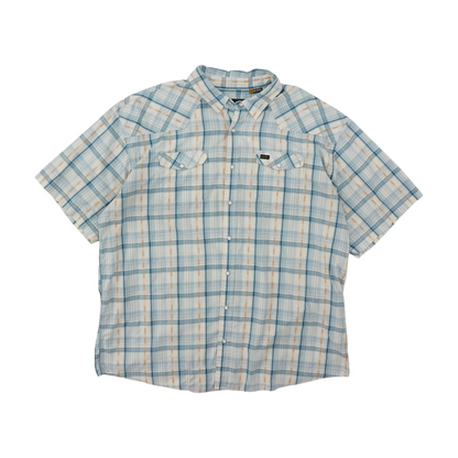 Blue Plaid Short Sleeve Button Down