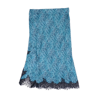 Blue Animal Print Midi Skirt