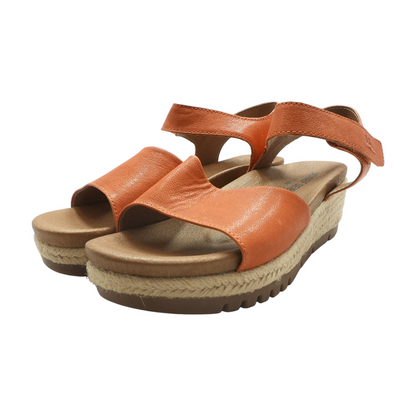 Orange Wedged Sandals