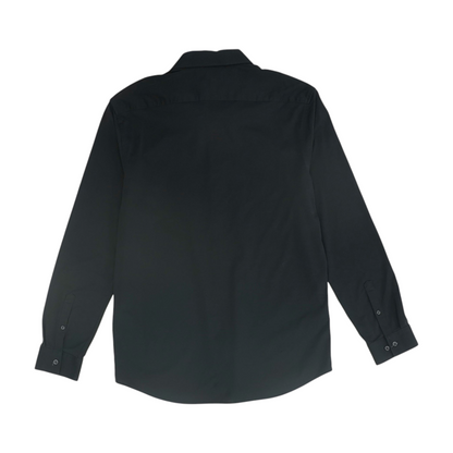Black Solid Long Sleeve Button Down