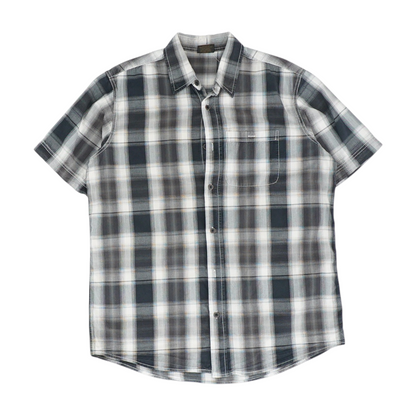 Black Plaid Short Sleeve Button Down