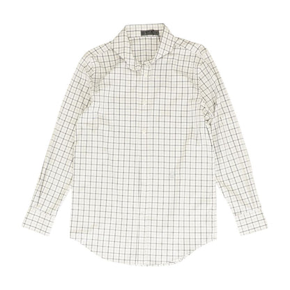 White Check Long Sleeve Button Down