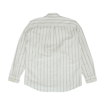 White Striped Long Sleeve Button Down
