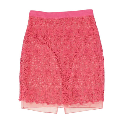 Pink Solid Mini Skirt