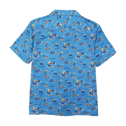 The Black Dog Blue Graphic Short Sleeve Button Down – Image 2