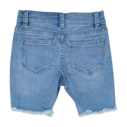 Blue Solid Denim Shorts
