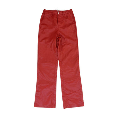 Red Five Pocket Straight Pants