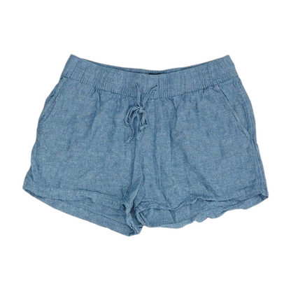 Blue Solid Knit Shorts