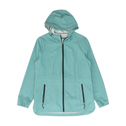 Green Solid Rain Jacket
