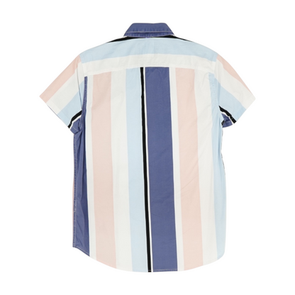 Blue Striped Short Sleeve Button Down