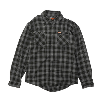 Black Plaid Long Sleeve Button Down