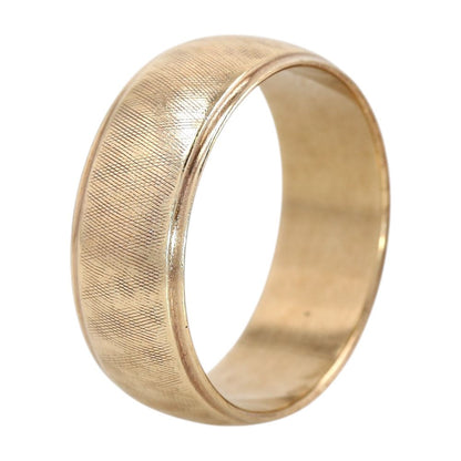 14K Gold Half Round Wide Brushed Finish Band