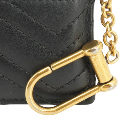 Black GG Marmont Keychain Leather Wallet