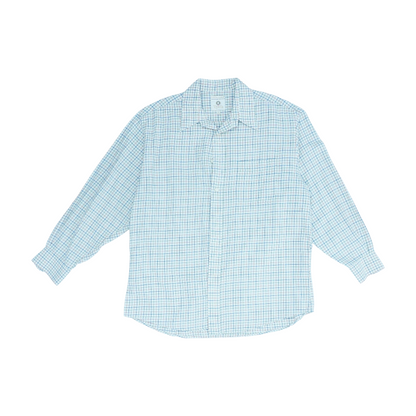 Beige Plaid Long Sleeve Button Down