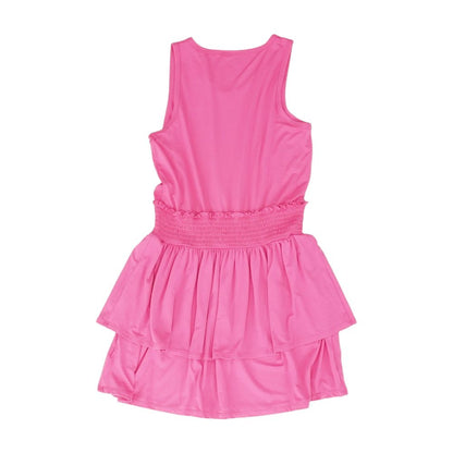 Pink Solid Midi Dress