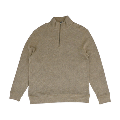 Tan Solid 1/4 Zip Sweater