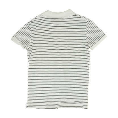 White Striped Short Sleeve Polo
