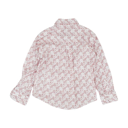 White Paisley Long Sleeve Button Down