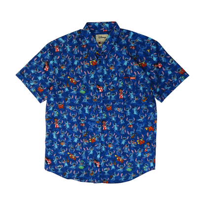 Blue Print Short Sleeve Button Down