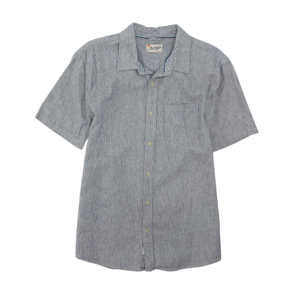 Blue Striped Short Sleeve Button Down