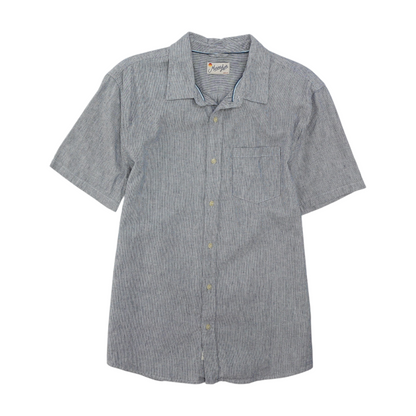 Blue Striped Short Sleeve Button Down