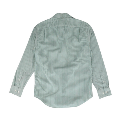 Green Striped Long Sleeve Button Down