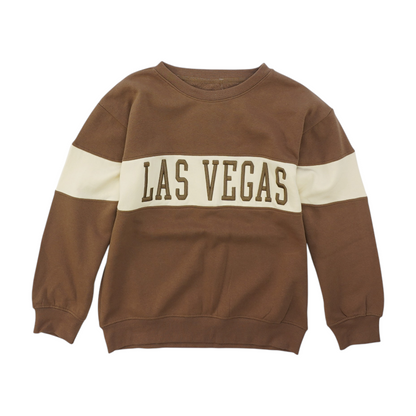 Brown Color Block Sweatshirt Pullover